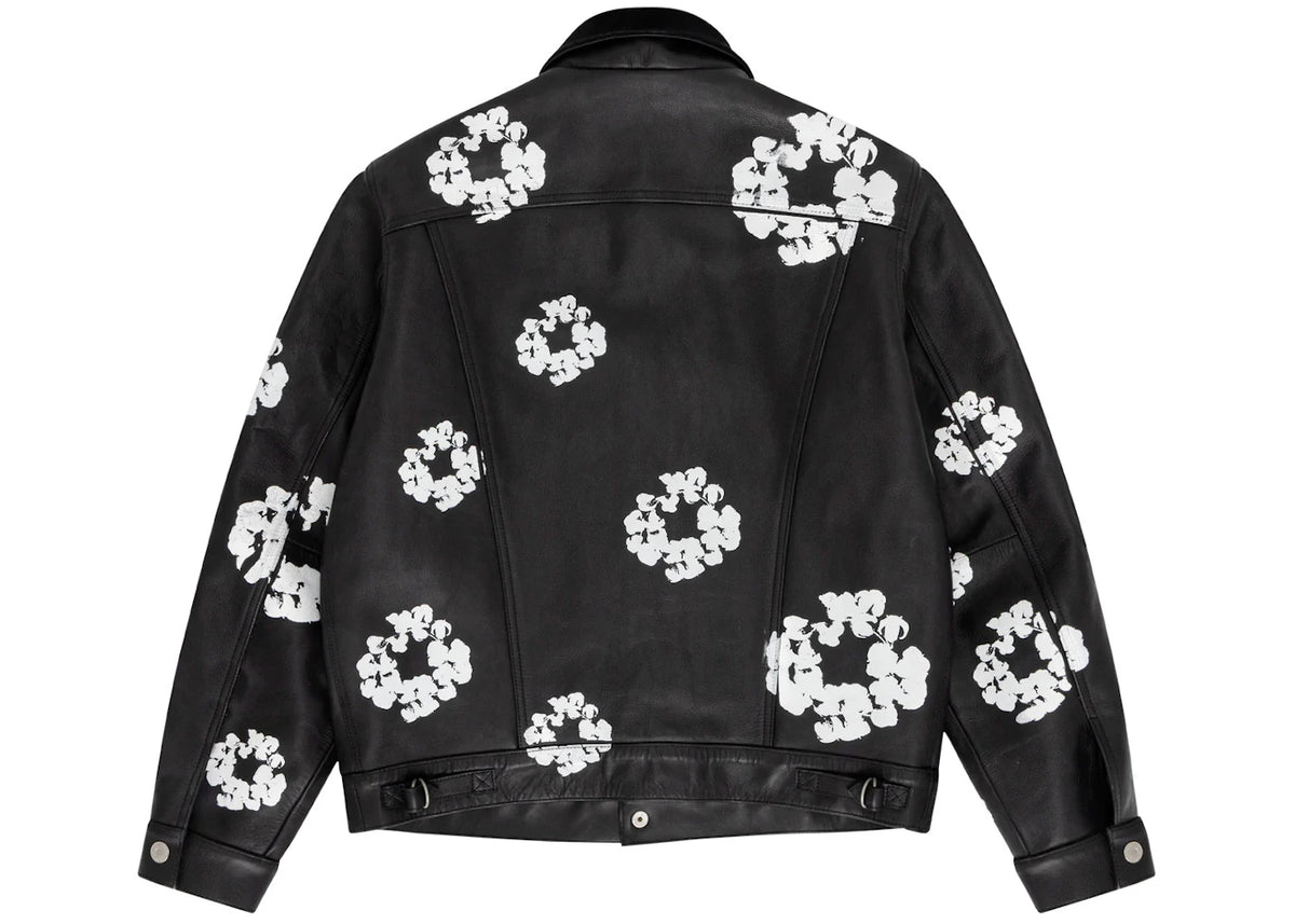 Denim Tears x Levi's Leather Cotton Wreath Type-3 Jacket Black Denim - vue secondaire B