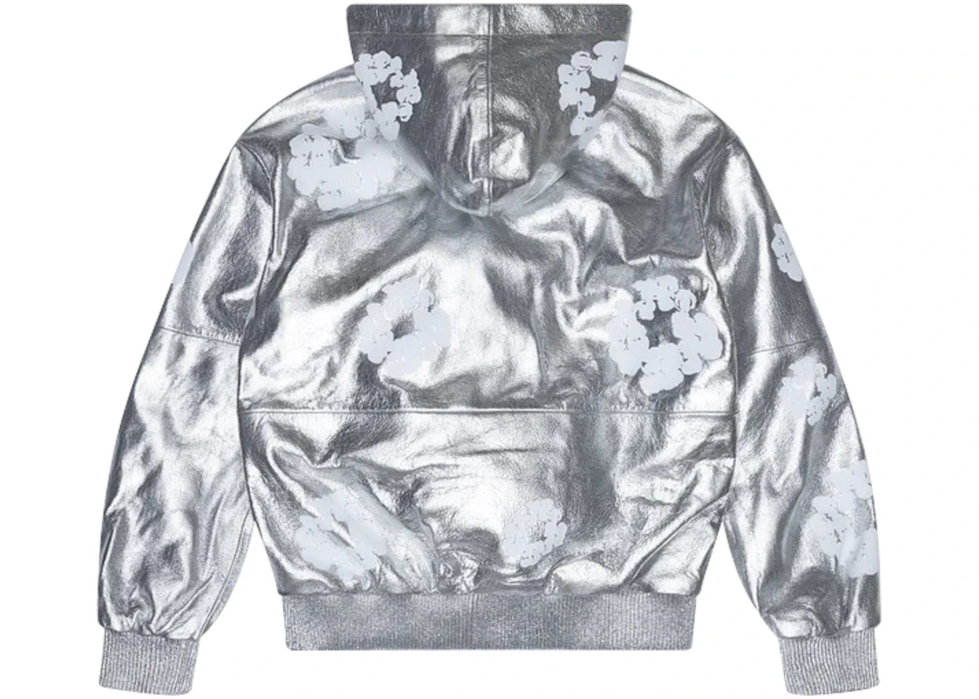 Denim Tears Leather Cotton Wreath Zip Hoodie Silver - vue secondaire A