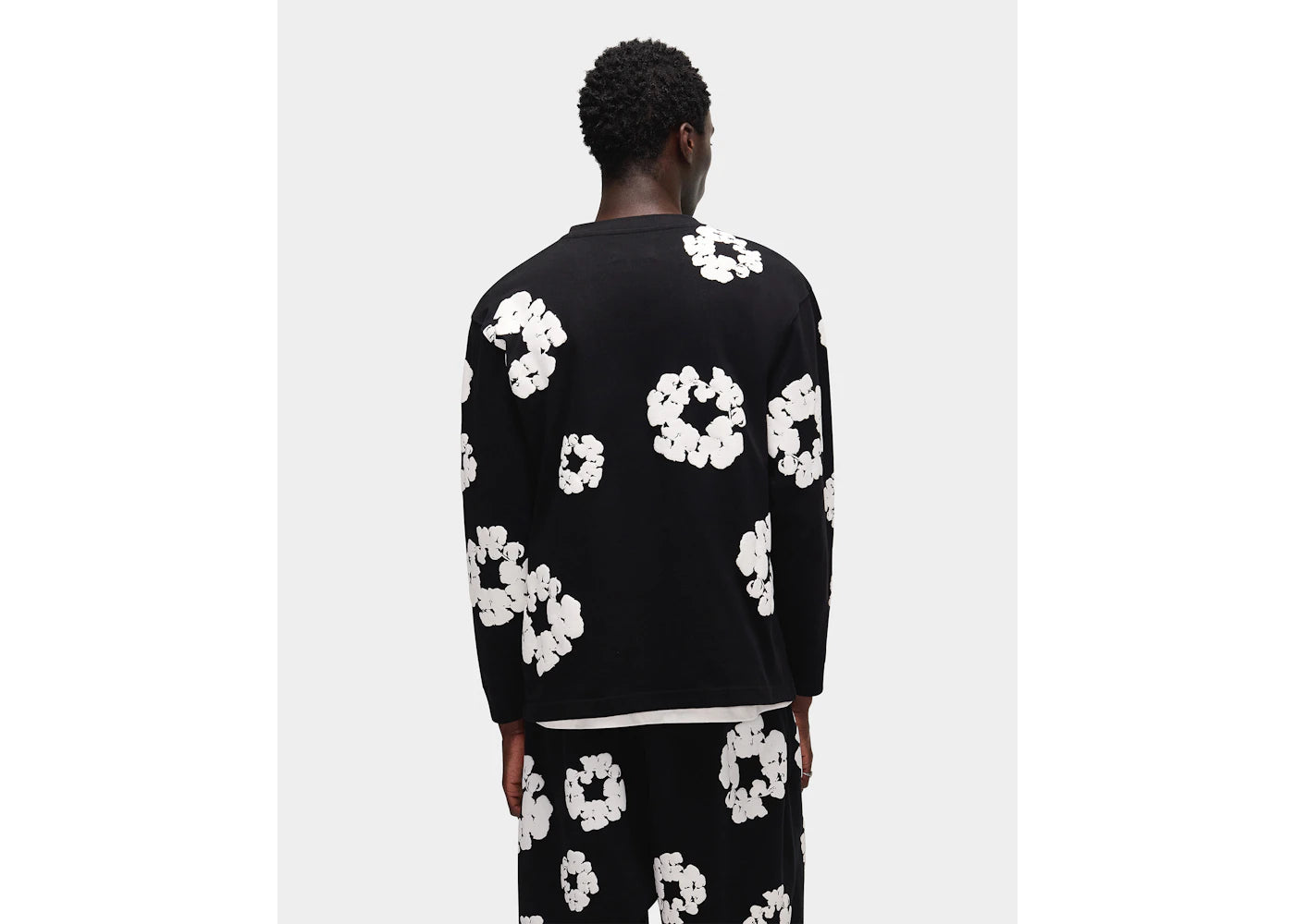 Denim Tears Long Sleeve Cotton Wreath T-shirt Black
