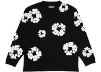 Denim Tears Long Sleeve Cotton Wreath T-shirt Black