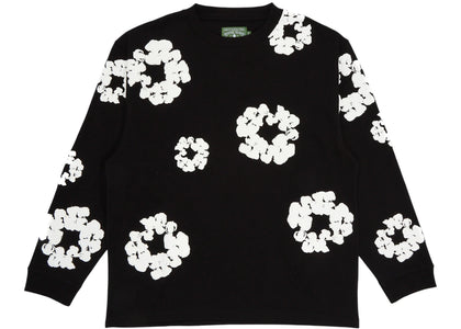 Denim Tears Long Sleeve Cotton Wreath T-shirt Black - authentic Denim Tears apparel