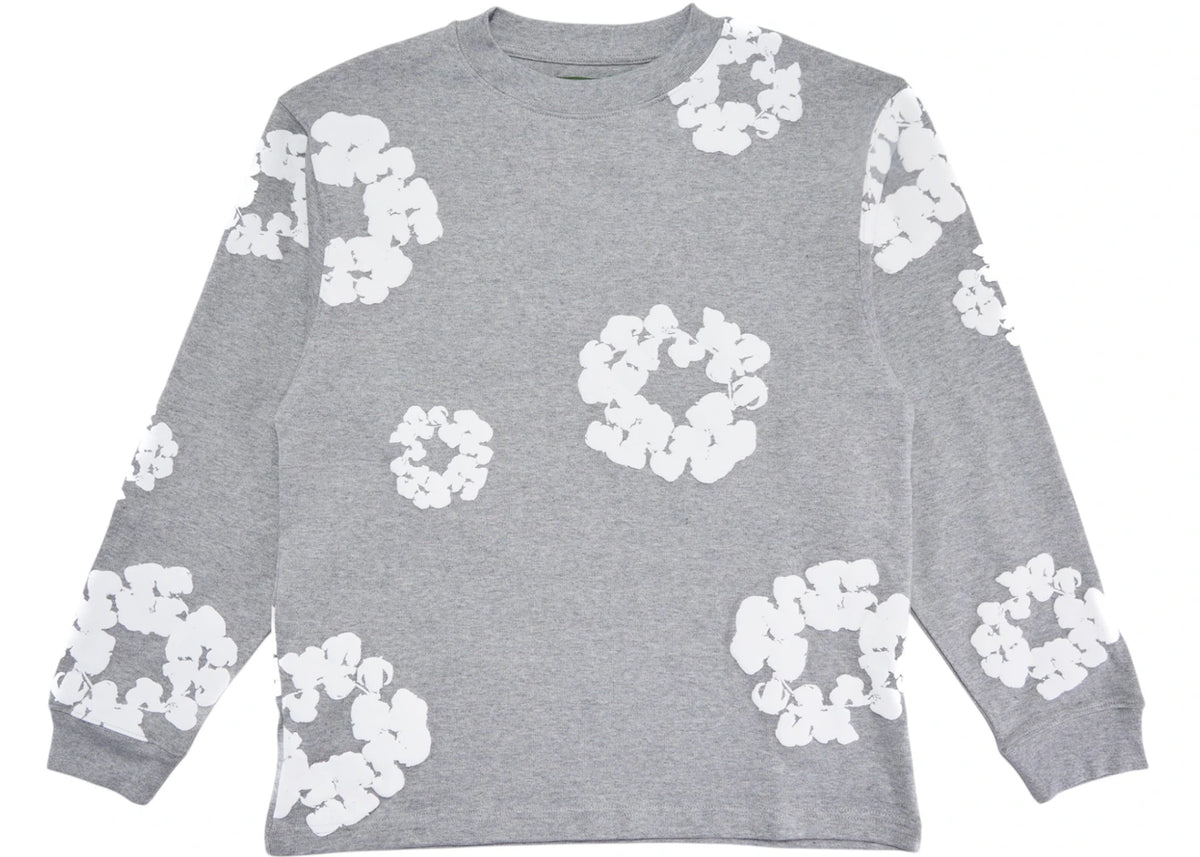 Denim Tears Long Sleeve Cotton Wreath T-shirt Grey - vue secondaire A