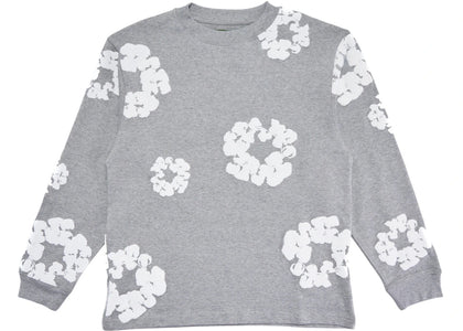 Denim Tears Long Sleeve Cotton Wreath T-shirt Grey - apparel view 2