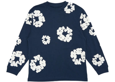 Denim Tears Long Sleeve Cotton Wreath T-shirt Navy