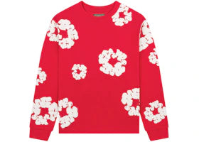 Denim Tears Long Sleeve Cotton Wreath T-shirt Red