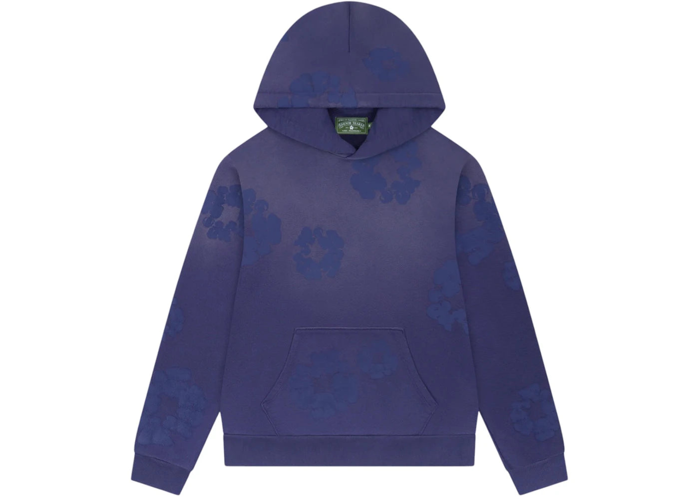 Denim Tears Mono Cotton Wreath Hoodie Washed Blue - vue 360