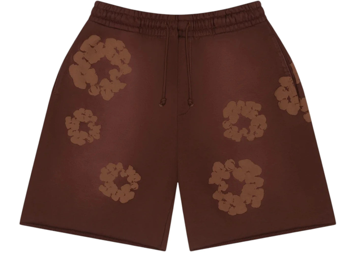 Denim Tears Mono Cotton Wreath Sweat Shorts Brown - vue 360