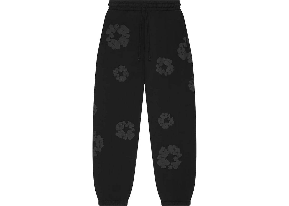 Denim Tears Mono Wreath Sweatpants Black - vue 360