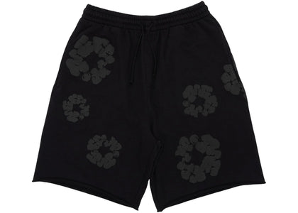 Denim Tears Mono Wreath Sweatshorts Black - authentic Denim Tears apparel