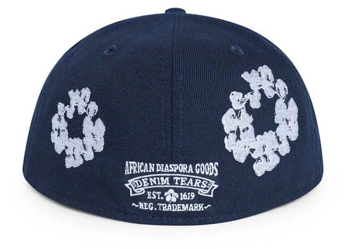Denim Tears New Era Cotton Wreath 59/50 Cap Navy - vue secondaire B