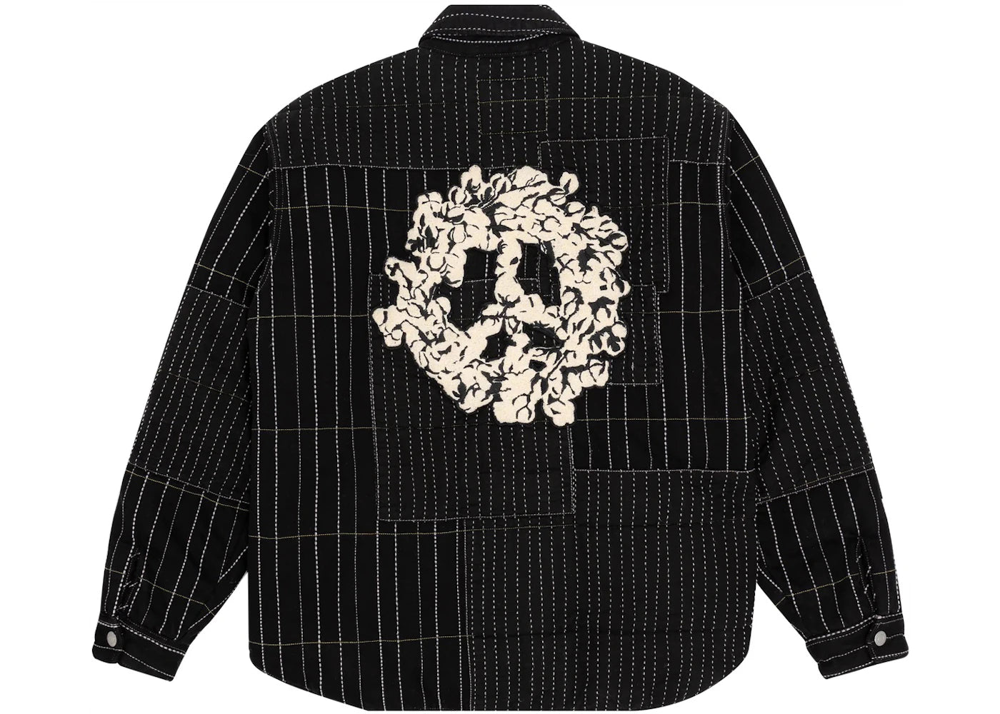 Denim Tears Peace Patchwork Padded Jacket Black - vue secondaire B