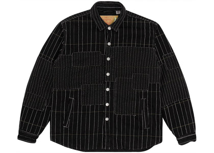Denim Tears Peace Patchwork Padded Jacket Black - apparel view 2