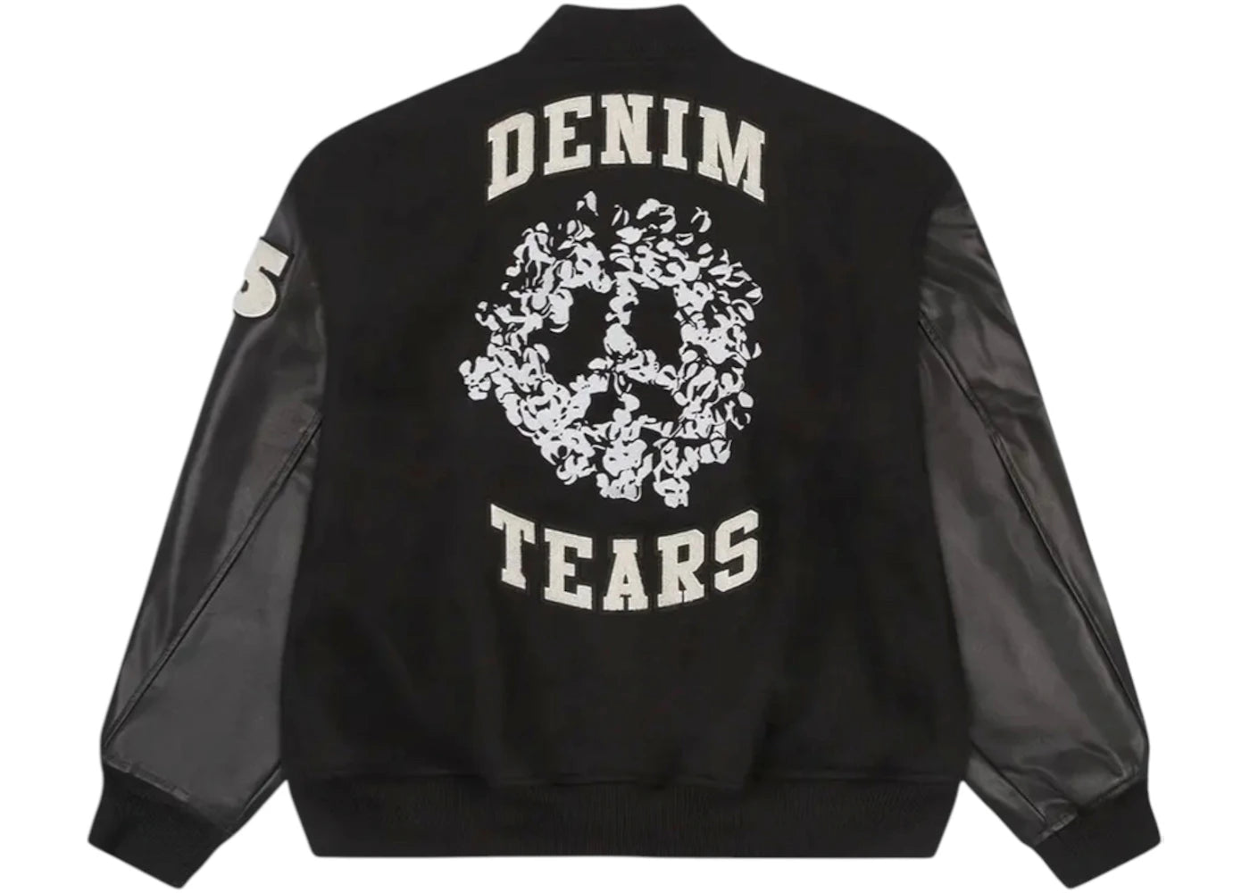 Denim Tears Peace Wreath Varsity Jacket Black - vue secondaire B