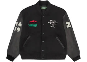 Denim Tears Peace Wreath Varsity Jacket Black