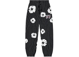 Denim Tears Pinstripe Wreath Sweatpant Black - vue 360