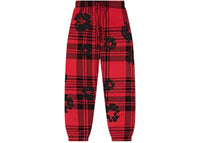 Denim Tears Plaid Cotton Wreath Sweatpants Red