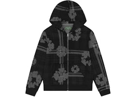 Denim Tears Plaid Cotton Wreath Zip Hoodie Black - vue 360