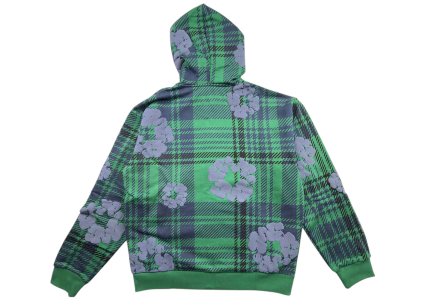 Denim Tears Plaid Cotton Wreath Zip Hoodie Green - vue secondaire B