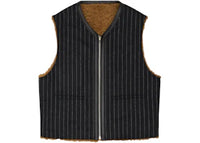 Denim Tears Reversible Pinstripe Shearling Vest Multicolor