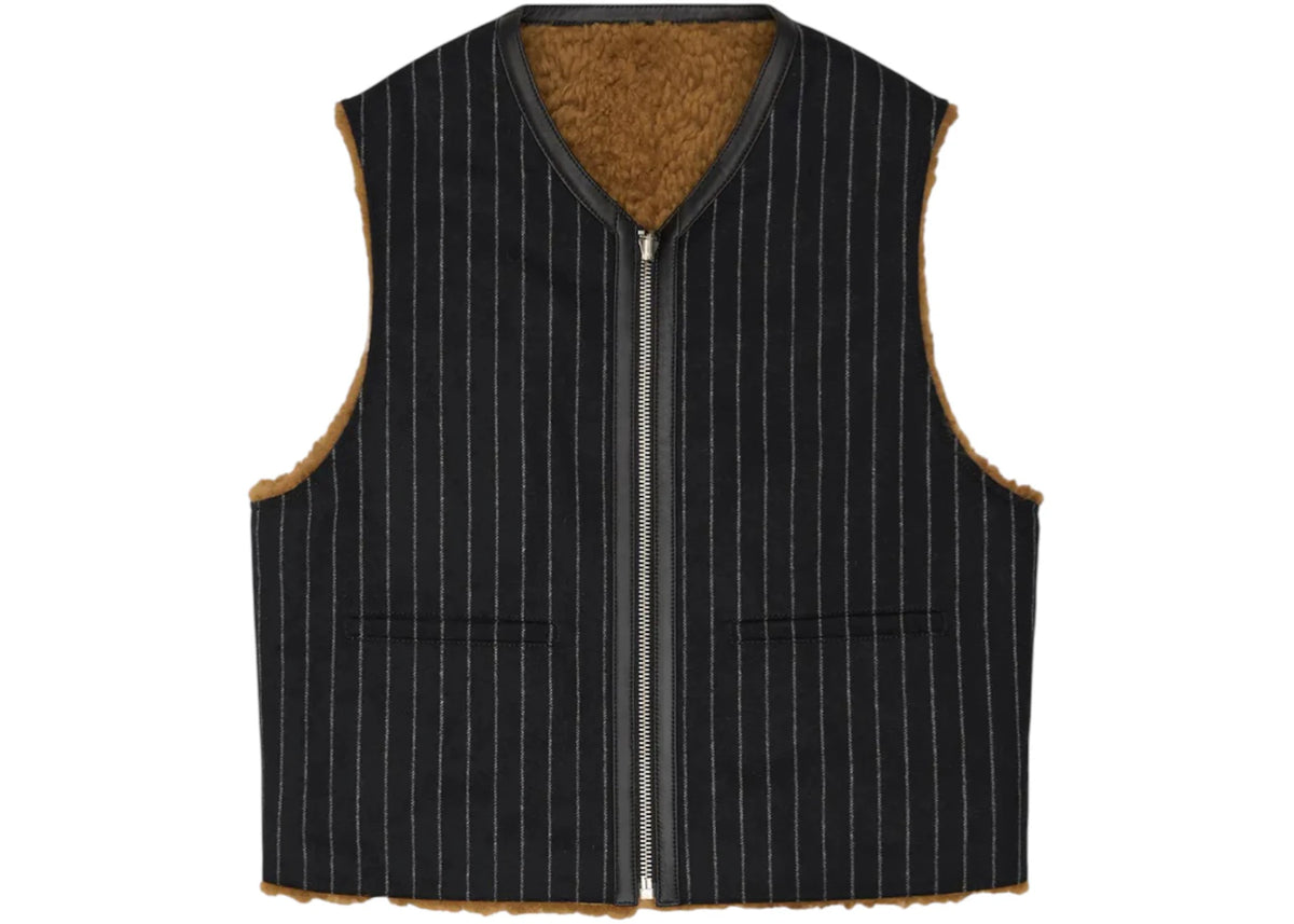 Denim Tears Reversible Pinstripe Shearling Vest Multicolor - vue secondaire A