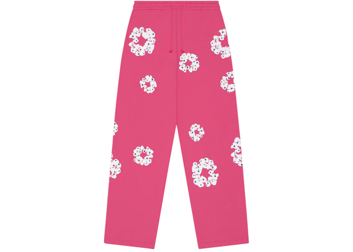 Denim Tears Rhinestone Cotton Wreath Sweatpants Pink - vue secondaire A