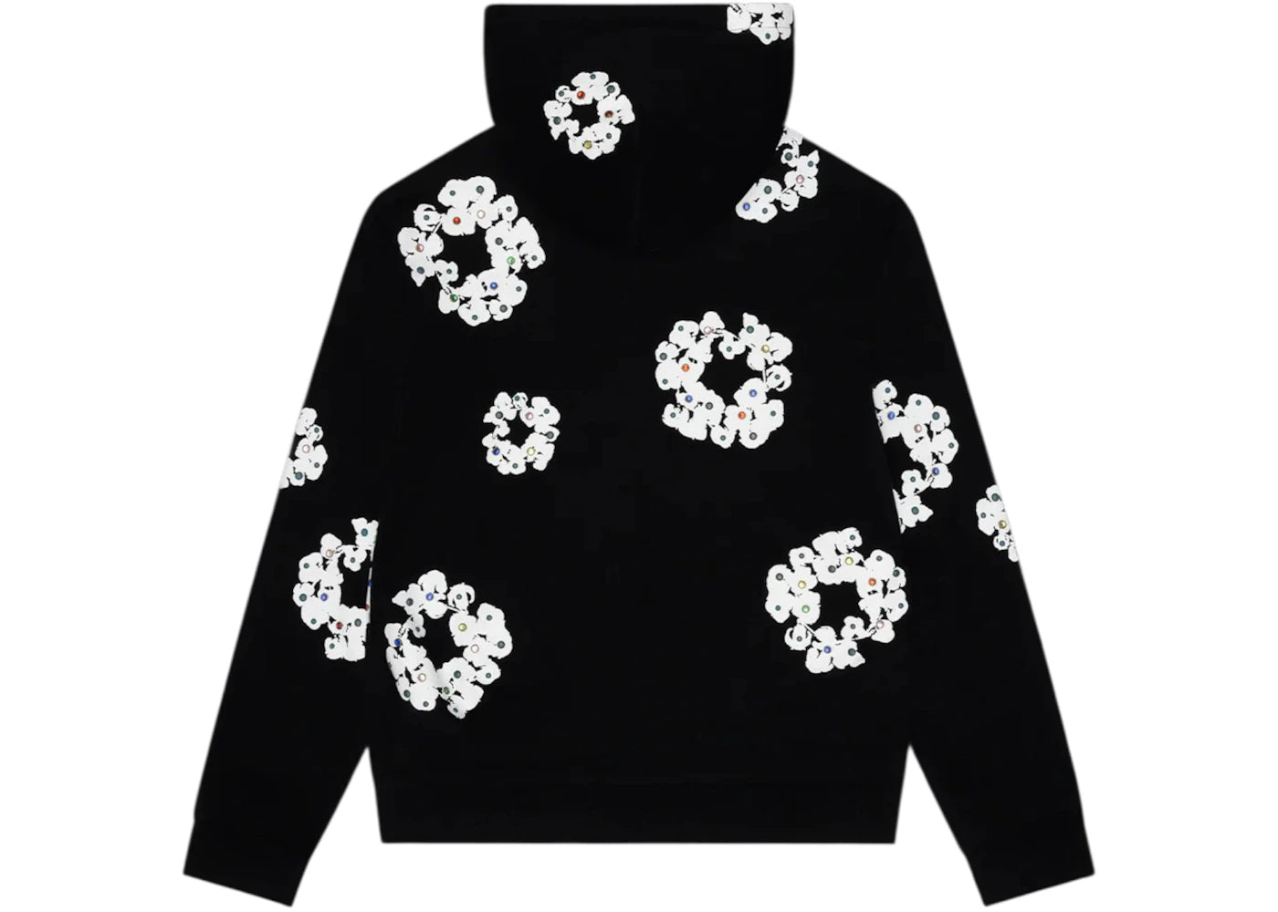 Denim Tears Rhinestone Cotton Wreath Zip Hoodie Black - vue secondaire B