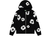 Denim Tears Rhinestone Cotton Wreath Zip Hoodie Black