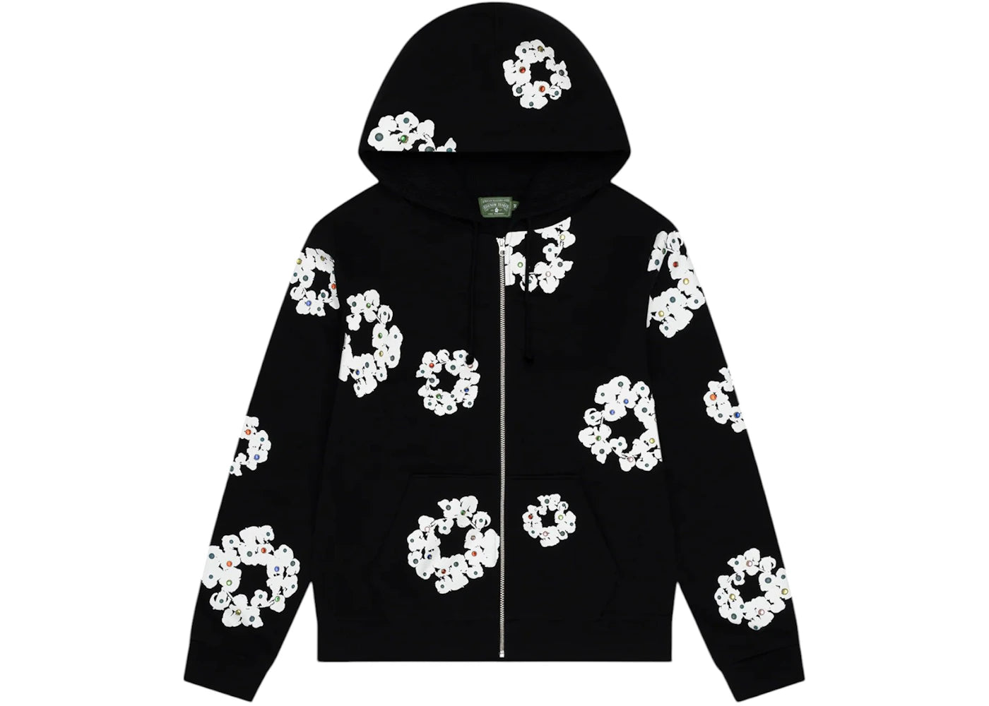 Denim Tears Rhinestone Cotton Wreath Zip Hoodie Black - vue secondaire A