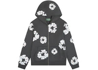 Denim Tears Rhinestone Cotton Wreath Zip Hoodie Vintage Black