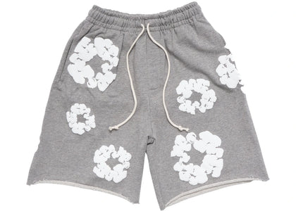 Denim Tears The Cotton Wreath Shorts Grey - authentic Denim Tears apparel