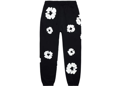 Denim Tears The Cotton Wreath Sweatpants Black - authentic Denim Tears apparel