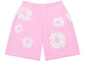 Denim Tears The Cotton Wreath Sweatshorts Powder Pink - authentic Denim Tears apparel