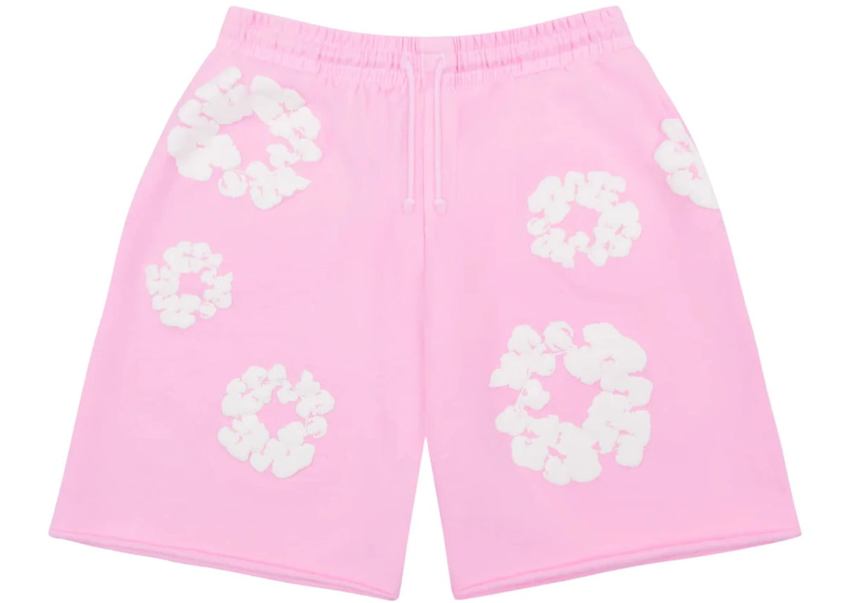 Denim Tears The Cotton Wreath Sweatshorts Powder Pink - vue 360