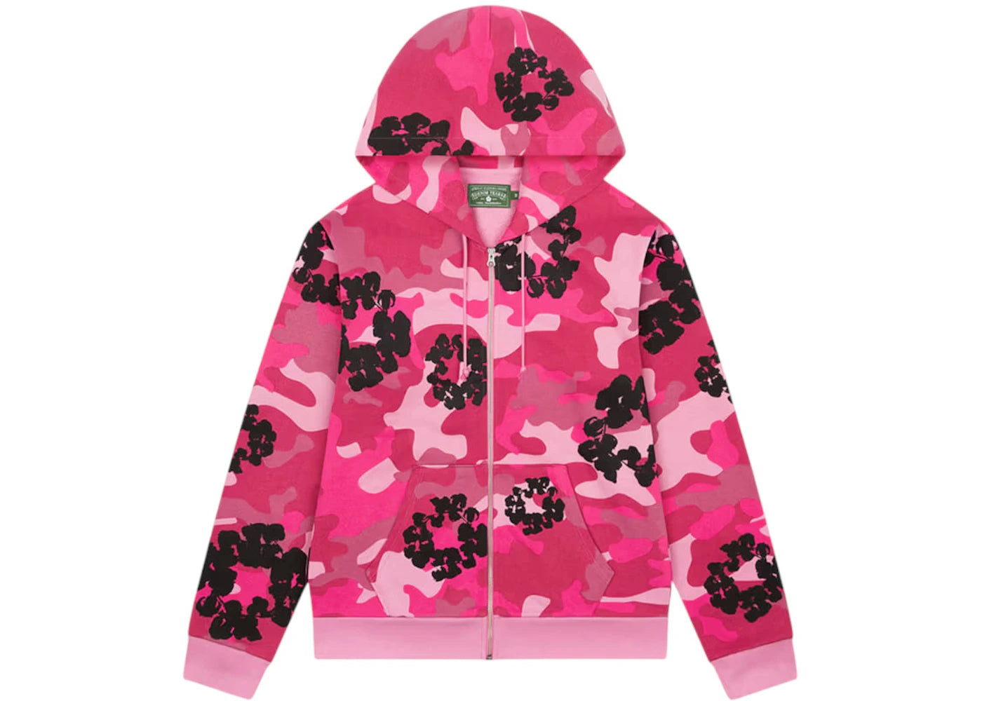 Denim Tears The Cotton Wreath Zip Sweatshirt Pink Camo - vue 360