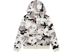 Denim Tears The Cotton Wreath Zip Sweatshirt White Camo - vue 360