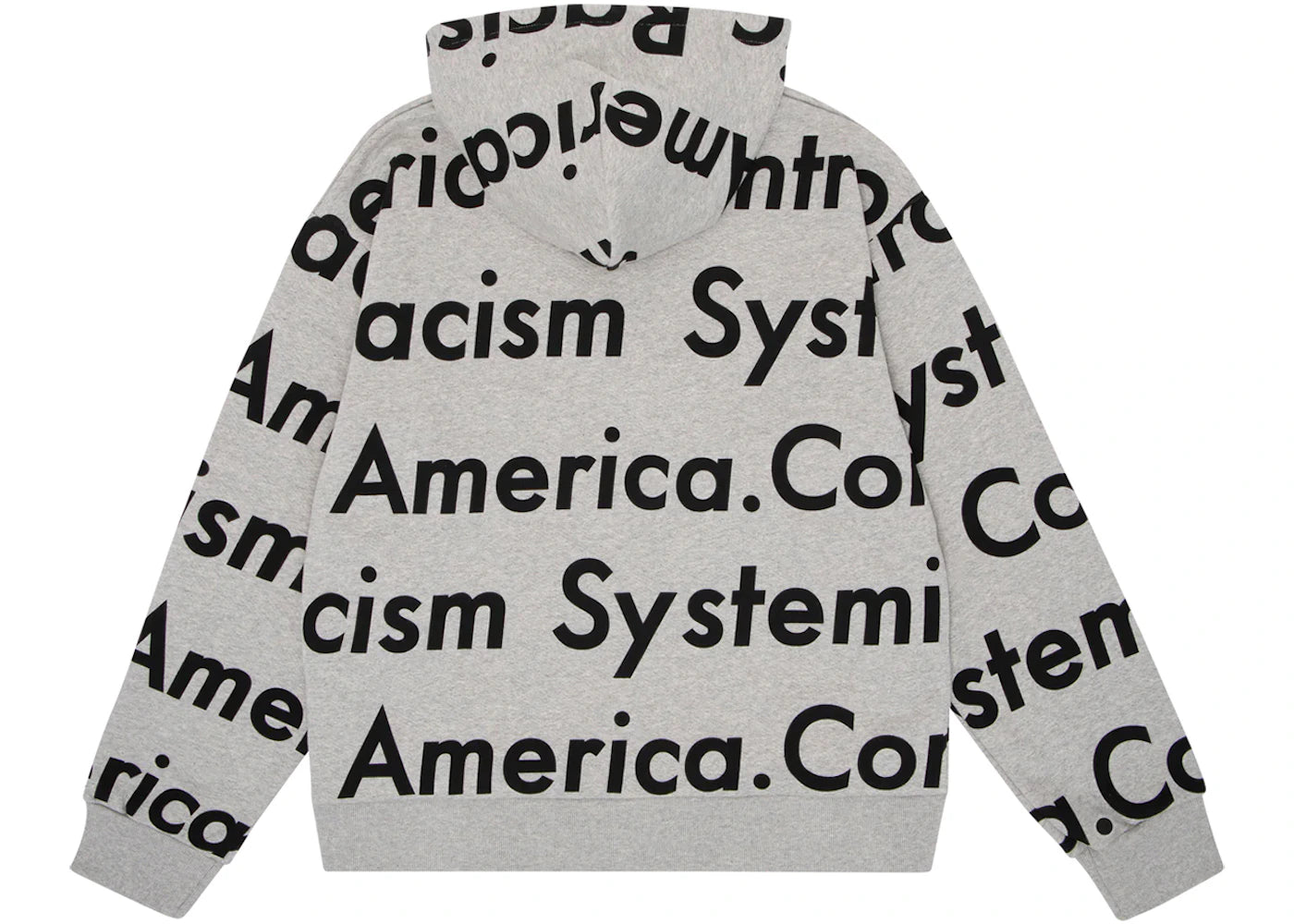 Denim Tears x Arthur Jafa Systemic Racism Controls America Zip Up Hoodie Heather Grey - vue secondaire B