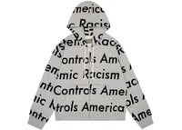 Denim Tears x Arthur Jafa Systemic Racism Controls America Zip Up Hoodie Heather Grey