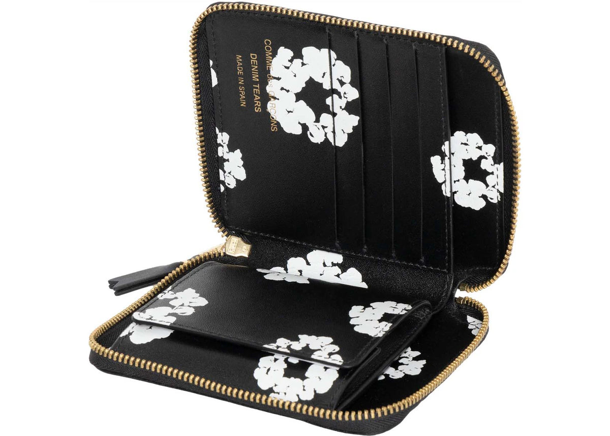 Denim Tears x Comme des Garcos Cotton Wreath Full Zip Around Wallet Black - vue secondaire B