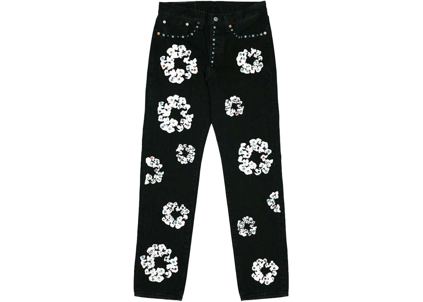 Denim Tears x Levi's 501 Cotton Rhinestone Wreath Jeans Black - vue secondaire A