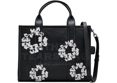 Denim Tears x Marc Jacobs Leder-Tragetasche, mittelgroß, Schwarz
