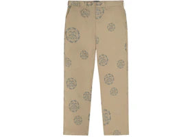 Denim Tears x Stussy Double S Wreath Chino Pant Khaki Brown - vue 360