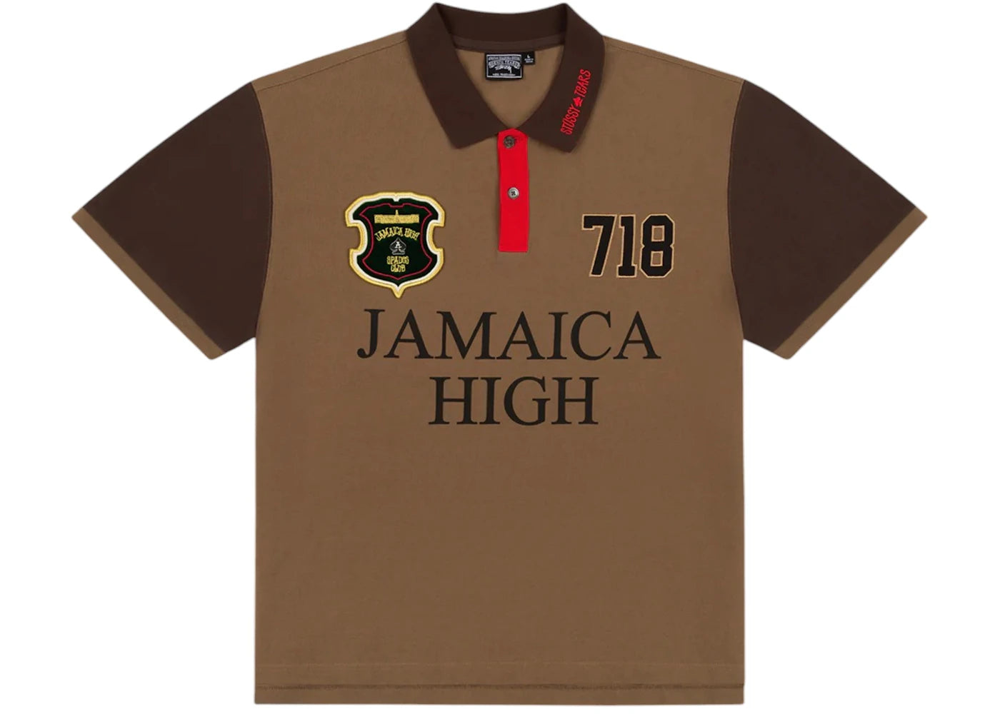 Denim Tears x Stussy Spades Team Polo Brown - vue secondaire A