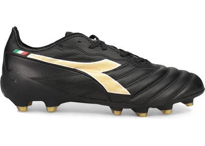 Diadora Brasil Elite2 Tech Made in Italy LPX FG Black Gold - authentic Diadora sneakers