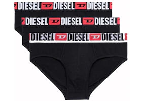 Diesel Umbr-Andrethreepack Solid-Colour Briefs (3 Pack) Black