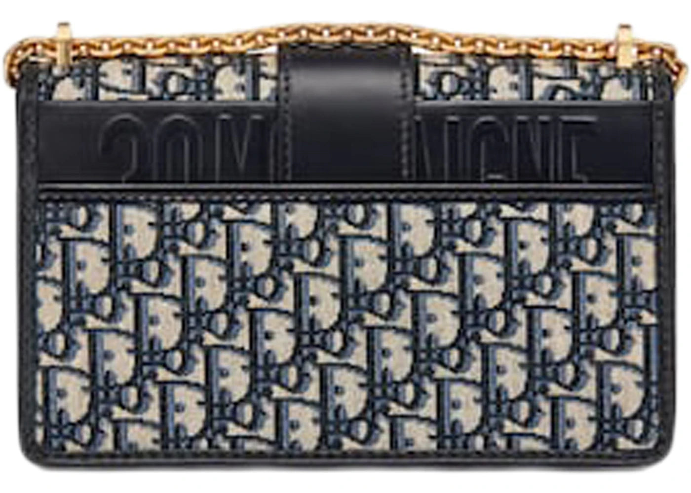 Dior 30 Montaigne Chain Bag Dior Oblique Jacquard Blue - vue secondaire B