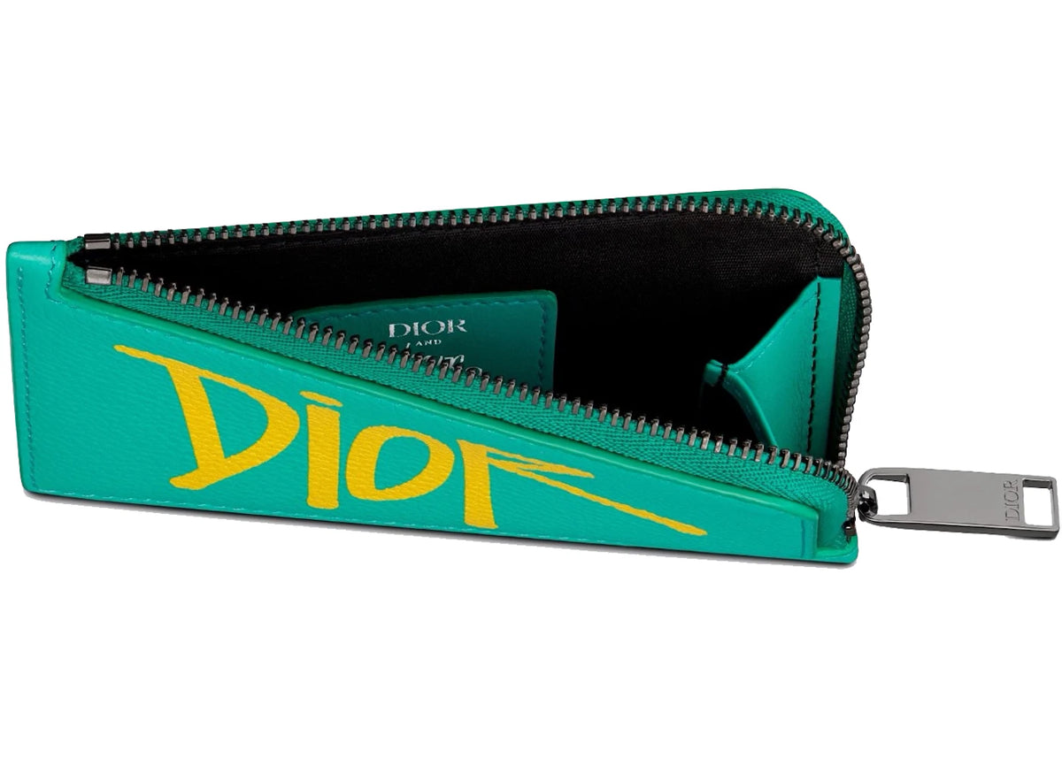 Dior And Shawn Zipped Card Holder (3 Card Slot) Green - vue secondaire B