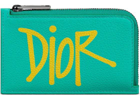 Dior And Shawn Zipped Card Holder (3 Card Slot) Green - vue 360