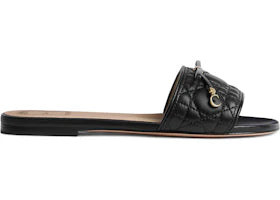 Dior Cannage Slide Black Quilted (Women's) - vue 360