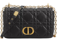 Dior Medium Soft Caro Macrocannage Lambskin Bag Black