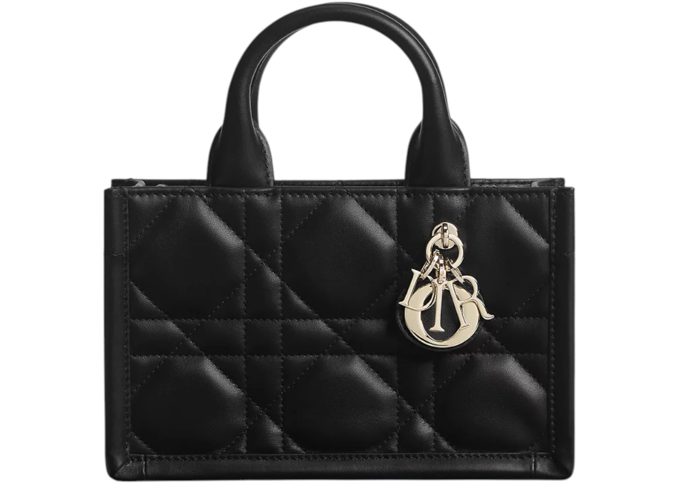 Dior Mini Dior Book Macrocannage Calfskin Tote Black - vue secondaire A